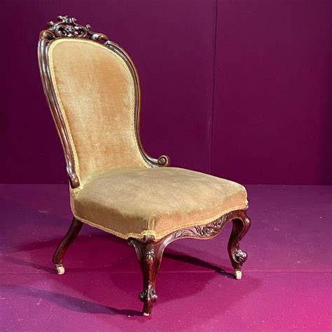 Mid 19th Century Walnut Slipper Chair Antique Chairs Hemswell