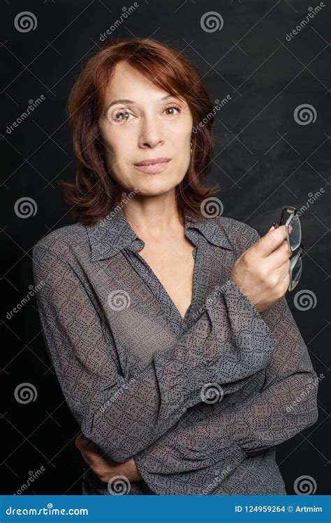 Beautiful Mature Woman With Glasses Stock Photo Image Of Professional