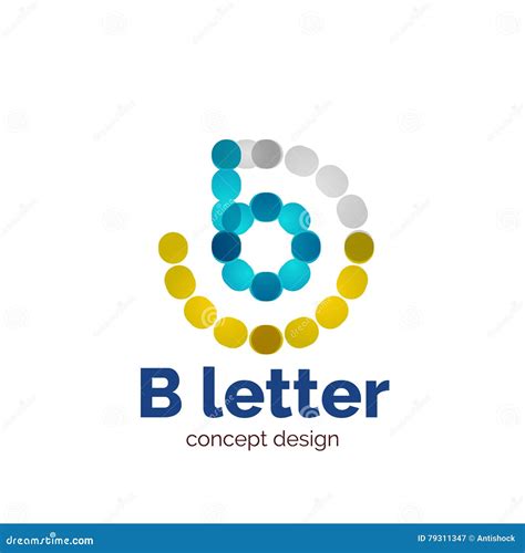 Vector Modern Minimalistic Dotted Letter Concept Logo Stock Vector