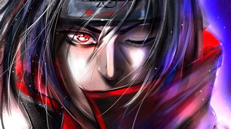 Perfect screen background display for desktop, iphone, pc, laptop, computer, android phone, smartphone, imac, macbook, tablet, mobile device. Akatsuki (Naruto) Itachi Uchiha In Color Background HD Anime Wallpapers | HD Wallpapers | ID #37146