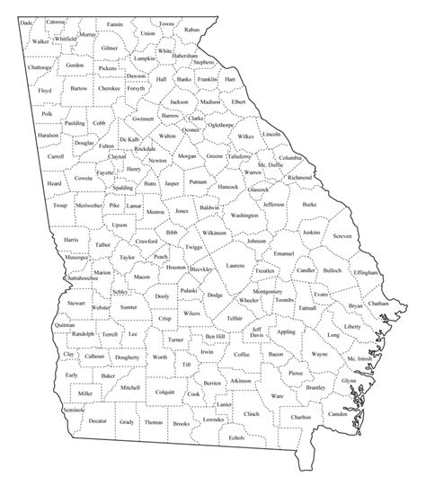 Printable Map Of Georgia Counties Printable Templates