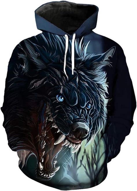Cyomichenst 3d Roaring Wolf Print Fashion Hoodie Cool Wolf Series