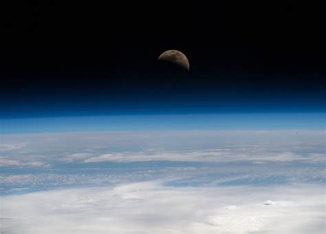 The Moons First Quarter Phase As Seen From Earth Orbit Spaceref