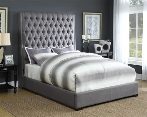 Alderwood california king upholstered panel bed charcoal grey. Royal Grey Tufted King Size Bed 300621KE | Savvy Discount ...