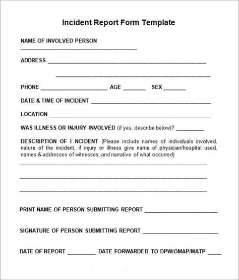 10 Incident Report Templates Word Excel Pdf Formats