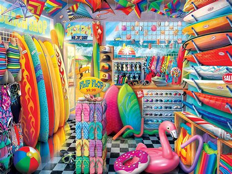 Buy jigsaw puzzles for everyone with sanity! Shopkeepers: Beach Side Gear 750 piece jigsaw - Asterisk ...