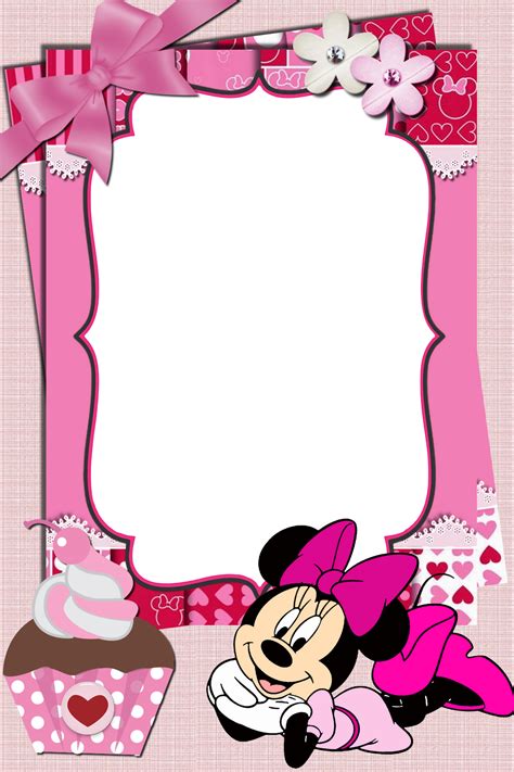 Frame Minnie Rosa Png Free Frame Png