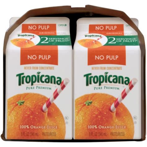 Tropicana No Pulp Orange Juice 6 Ct 8 Fl Oz City Market