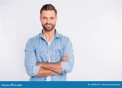 Portrait Of His He Nice Looking Attractive Masculine Cheerful Cheery Bearded Healthy Content Guy