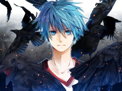 Blue Eyes Blue Hair Artwork Anime Anime Boys Crows Kuroko