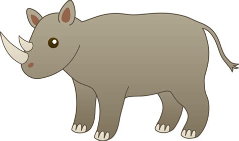 Cute Gray Rhinoceros Clip Art Free Clip Art
