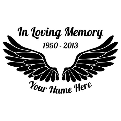 In Loving Memory Angel Wings Sticker