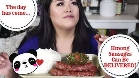 Hmong Sausages Mukbang I Kty Sausage Company Youtube