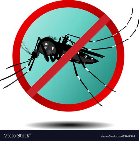 Anti Mosquito Sign Flat Icon Royalty Free Vector Image
