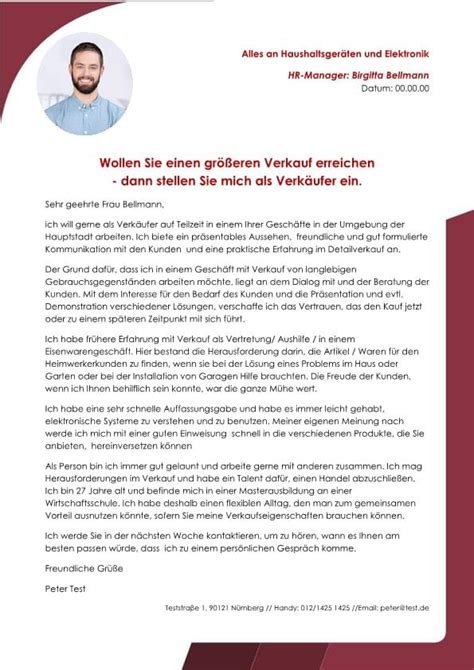 Inspirierende bewerbung fur ein praktikum muster best of. Key Account Manager m/w B2B Grosshandel - CV & Bewerbung