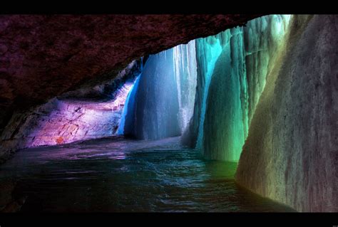 Rainbow Frozen Waterfall Wallpapers And Images