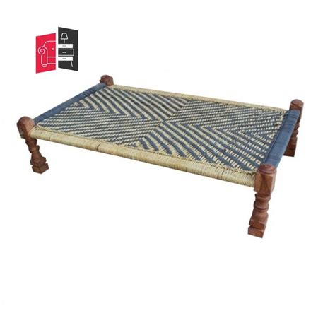 Indian Solid Wood Charpai Bench Khat Manjhi Woven Charpoy Etsy