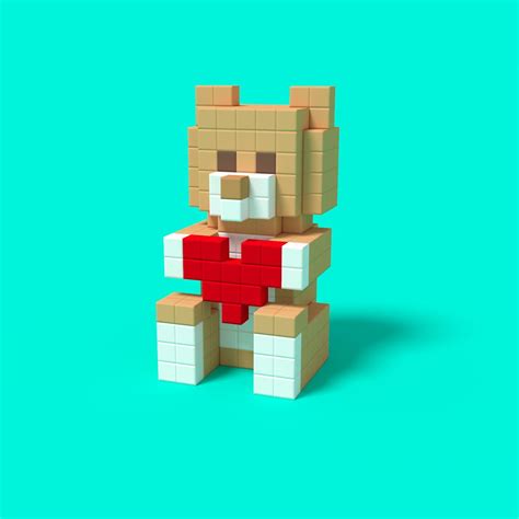 Teddy Bear In Pixel Art Pixio Pixioblocks Pixelart Construction
