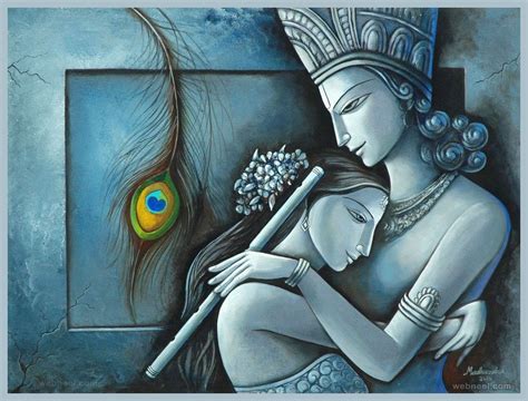 Indian Painting Krishna Radha By Madhusudan 2 Full Image