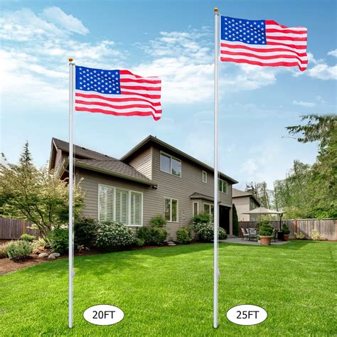 lowestbest 2pcs us flag for outdoor american flags 3 x 5 us flag and pole set with