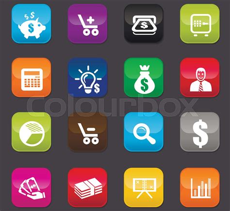 Business Icons Set Stock Vector Colourbox