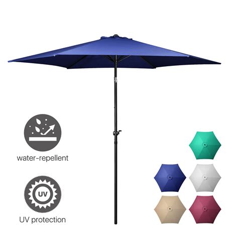 Give your patio a contemporary feel with this table's concrete geometric pedestal base, which is equal parts sturdy and stylish. 9'ft 10'ft Aluminum Umbrella Market Umbrella Table Patio ...