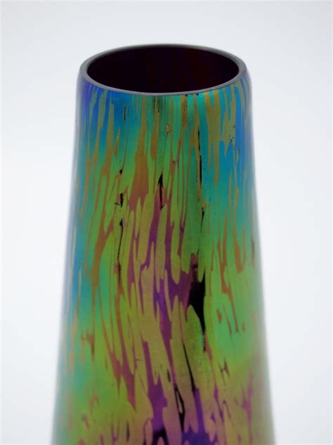 Iridescent Glass Vase By Kralik Nouveau Deco Arts