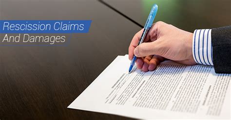 Rescission meaning, definition, what is rescission: Rescission Claims And Damages | Law Works