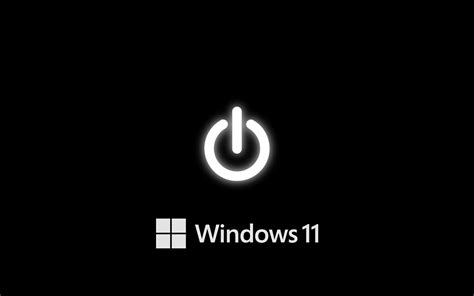 Dark Background For Windows 11 With Power Button And Logo Hd
