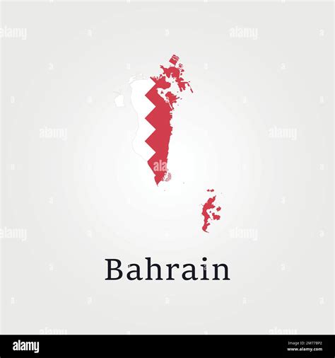 Detailed Illustration Of A Map Of Bahrain With Flag Eps10 Vector Stock