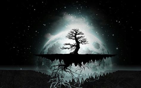 The Tree And The Moon Background Images Wallpapers Night Sky