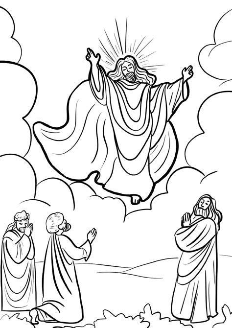 Free Ascension Of Jesus Coloring Page Coloring Page Printables Kidadl