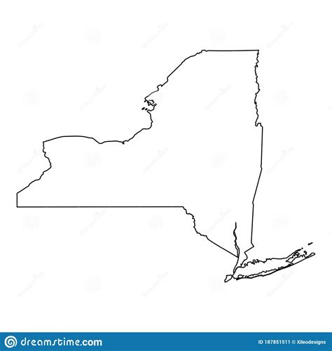 US New York State Map With Census Tracts Boundaries Vector Illustration
