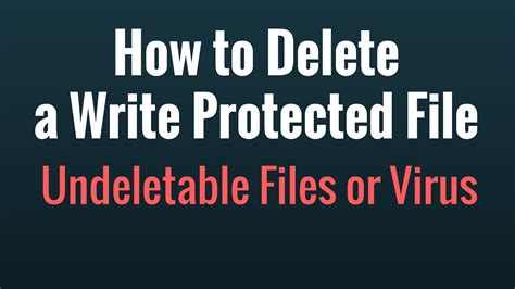 This is how you can delete locked files in windows 10 via command prompt. How to Delete a Write Protected File or Undeletable Files ...