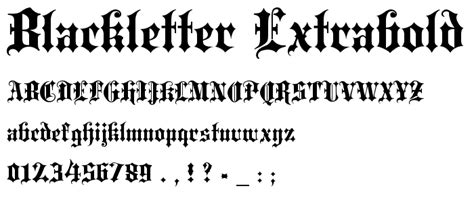 Blackletter Extrabold Font Gothic Medieval