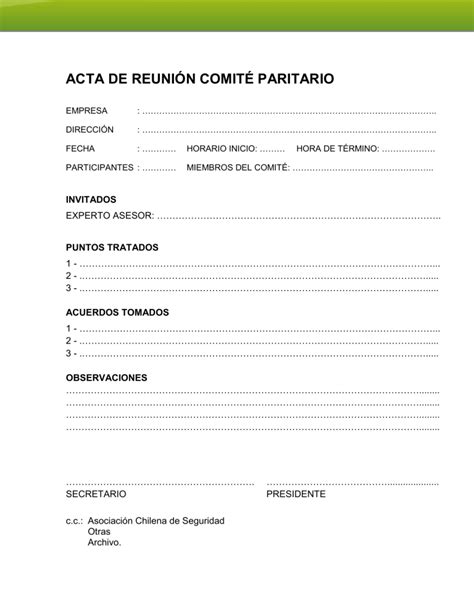 Modelo De Acta De Reunion En Word Reverasite