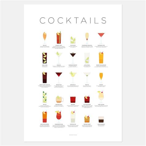 Cocktail Poster Cocktail Print Cocktail Art Bar Poster