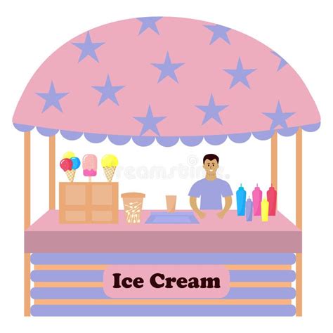 Stall Counter With Ice Cream Stock Vector Illustration Of Tradition Stall