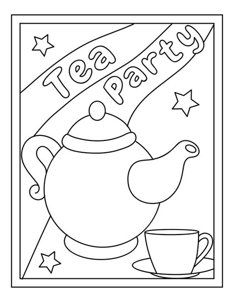 16 Tea Party Coloring Page Coloring Pages For Kids Etsy