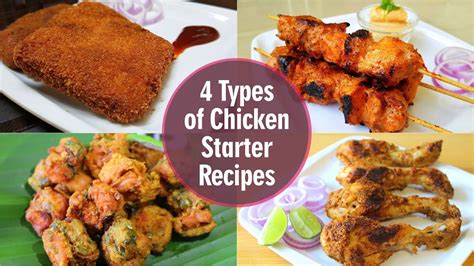 4 Types Of Chicken Starter Recipes Chicken Starter Recipe Without Microwave Oven 192 Youtube