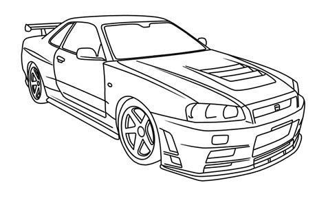 Nissan Gt R R34 Coloring Pages