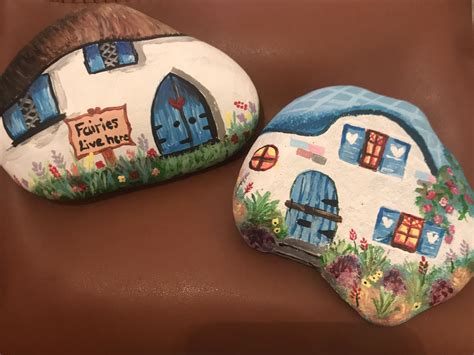 Rock Painting Fairy Houses Creative Crafts Fun Crafts Crafts For Kids