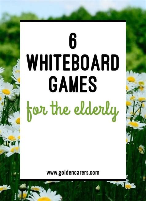 Consider the best conversation starters for seniors with dementia. 6 Whiteboard Games for the Elderly | Activities for ...
