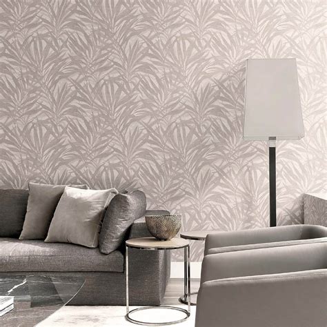 Belgravia Decor Palm Soft Beige Wallpaper Homebase