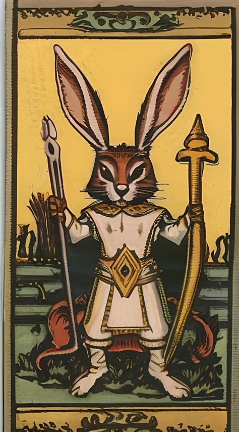 Early Medieval Tarot Card Style Picture Of A Fierce