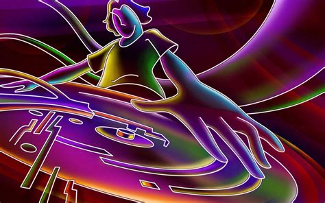 Download Cool 3d Dj Neon Art Wallpaper