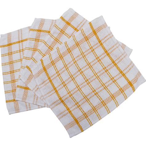 Pack Of Heavy Duty Catering Dishcloths Checked 100 Cotton Check