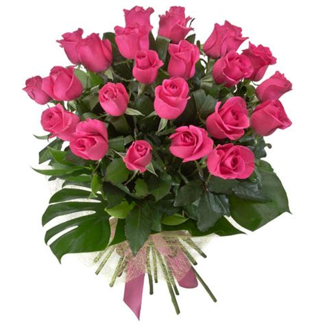 24 Pink Rose Bouquet Flowers Of Brisbane Brisbane Florist Shop