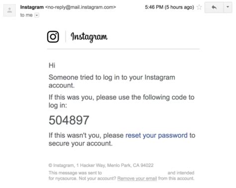 Example Instagram Verification 03 Email Code Ampfluence 1