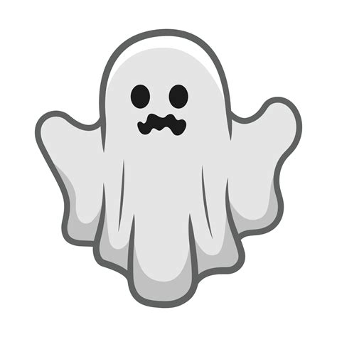 White Spooky Ghost Costume Halloween Icon Vector Illustration 23489104